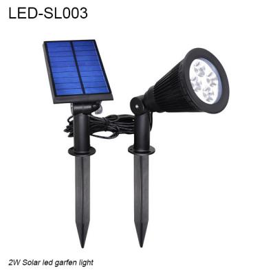 China luz solar al aire libre de la prenda impermeable LED del punto del negro de 2W IP44 y luz llevada solar del jardín en venta