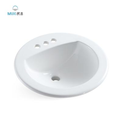 China Nordic Modern Bathroom Sanitary Ware Hotel White Ceramic Basin Cabinet Basins Over Counter Bathroom Sinks for sale