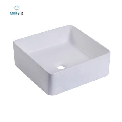 China Modern Nordic style ware countertops art ceramic basin bathroom sanitary vessel sinks handmade matte white ceramic bowl sink for sale