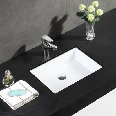 China Modern Cheap Price Rectangular White Sink Under Counter Art Wash Basin Ceramic Under Counter Sink Under Counter Bathroom Sinks for sale