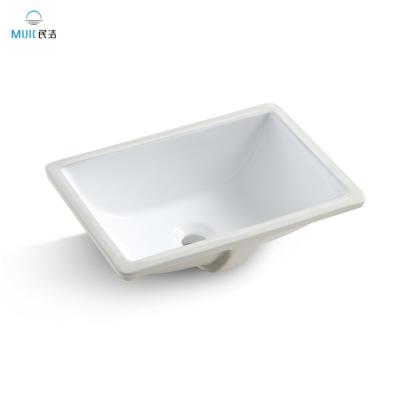 China Modern Wholesale Cheap Bathroom Vanity Sink Under Counter Basin Rectangular Ceramic Hand Wash Basin for sale