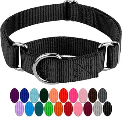 China Lights Martingale Collar - Heavy Duty Black Martingale Nylon Dog Collar - 19 Vibrant Color Options for Small Medium Large Dogs for sale