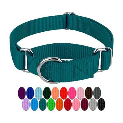 China Lights Martingale Green Martingale Heavy Duty Nylon Dog Collar - 19 Vibrant Color Options for Small Medium Large Dogs for sale