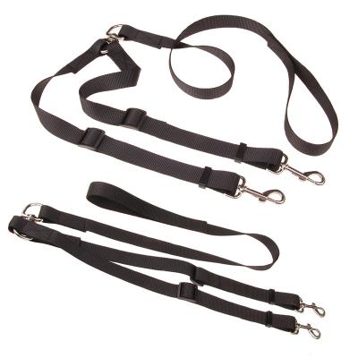 China High Quality Eco-Friendly Nylon Quick Release Dog Leash Rope Double Adjustable Lead For Two Pets for sale