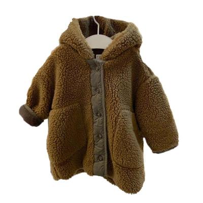 China Anti-wrinkle winter lambswool coat Korean version casual loose mid-length children's coat for sale