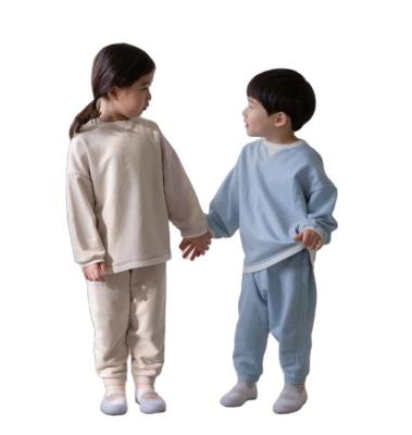 China 2021 Solid Color Two Piece Kids Girl Casual Long Sleeve Top And Pants Clothes Set for sale