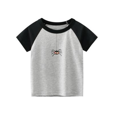 China New Cotton Shorts Sleeve Collar Children Clothing Boy Anti-Shrink Printing Round T-Shirt for sale