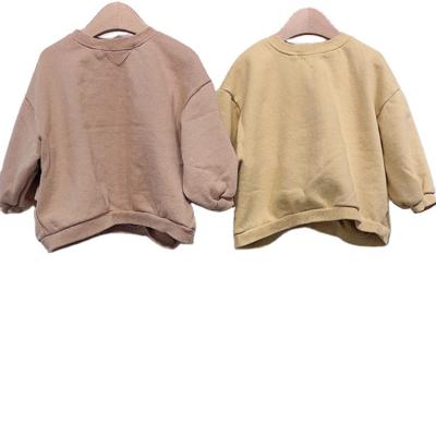 China 2021 Anti-wrinkle Cotton Color Round Neck Korean Pure Long Sleeve Boys Girls Hoodies for sale