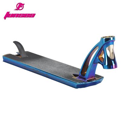 China Funsea supply high quality PVD AL6061 blue one new performance pcforged head tube 127*540mm scooter deck scooter parts for 110/120mm rear wheel for sale