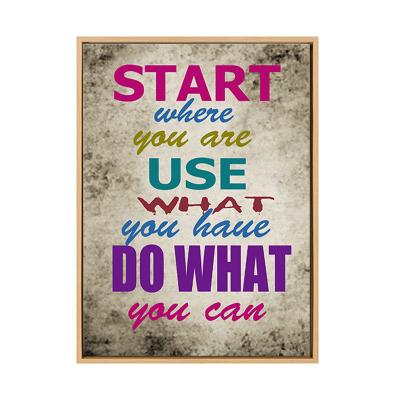 China Motivational Canvas Theme Quotes Modern Home Wall Decor Canvas Prints With Framed for sale