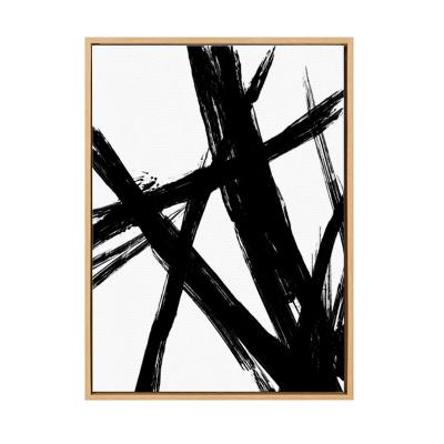 China Abstract Custom Organic Black Lines Abstract Tracing Canvas Prints Artwork Home Decoration Framed Canvas Wall Art For Living Room for sale