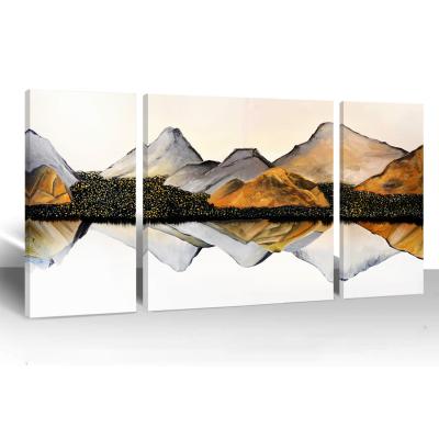 China Wholesale Modern Abstract Landscape Triptych Canvas Prints Abstract Wall Art Mountain Painting For Living Room Wall for sale