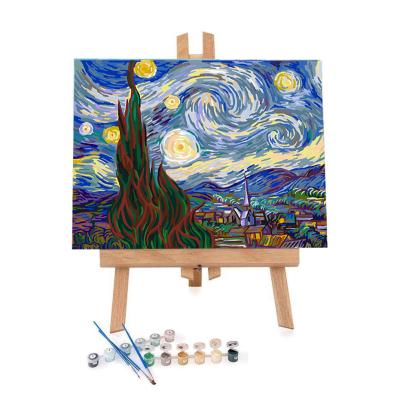 China Modern Wholesale Newest Popular Design 3D OIL PAINTING Van Gogh Starry Night Acrylic Painting By Number for sale