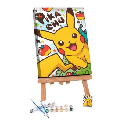 China Modern 16x20 arts craft Anime pikachu acrylic oil painting by number kit for kids adults students beginner for sale