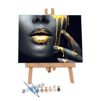 China Modern Wholesale Custom African Girl 40x50 Color Woman Canvas Painting By Numbers For Adults for sale