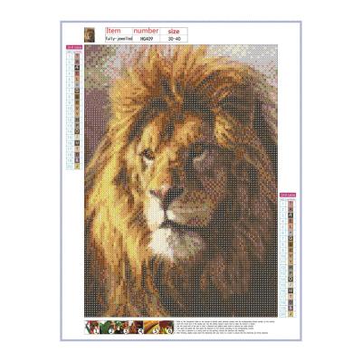 China Modern Custom African Brown Lion Head Portrait Full Drill Round Diamond 5d Diy Painting By Numbers For Adult for sale