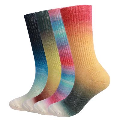 China Hotsale 2021 Breathable 180tian 4P Pack Bright Color And Cheap Women Girls Merino Wool Hiking Trail Crew Wear Outdoor Socks for sale