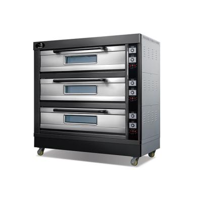 China Commercial Supply 3 Deck 6 Trays Bread Bread Cake Electric Heating Oven for sale