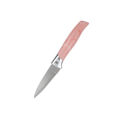 China New design viable kitchen knives 3.5 inch stainless steel paring knife fruit craving knife with pink pp handle for sale