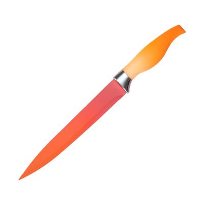 China Factory supply modern gradient rainbow color slicing knife stainless steel chef's knife slice bread fruit knife for sale