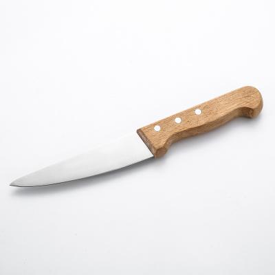 China Durable Stainless Steel Sharpness Single Blade With Beech Wood Knife Handle Hot Sale Kitchen Slicing Knife for sale