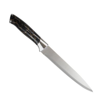 China Durable High Quality 8 Inch Stainless Steel Craving Knife Sanding Polished With Black Handle In Stock for sale