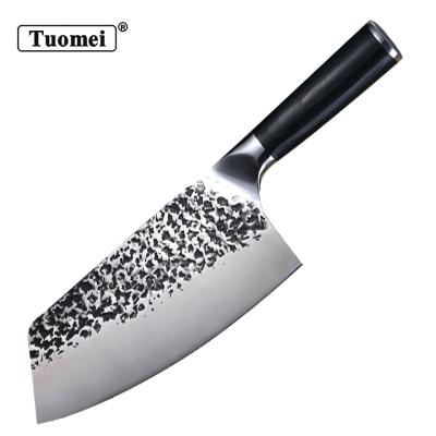 China Viable product from TUOMEI Amazon professional Chinese high carbon steel butcher knife 7 inch stainless steel dinner knife for sale