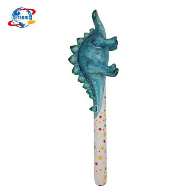 China Inflatable dinosaur shape person 92cmH balloon dinosaur stick toy for theme birthday party Lovely, colorful stegosaurus for sale