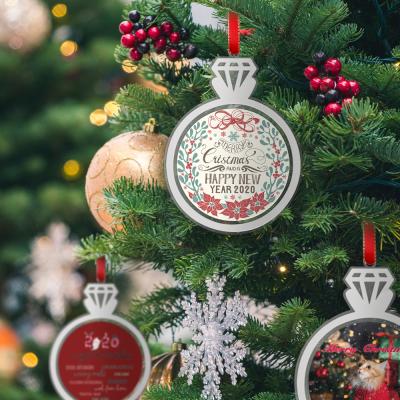 China Fashion Christmas Round Pendants Santa Claus Gifts Acrylic Ornaments Decorations Tag A Lot Of Stock for sale