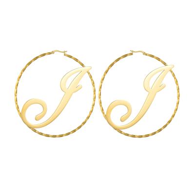 China 2021 TRENDY OEM Duoying Earrings Personalized Stainless Steel Earring Twisted Circle Earrings for sale