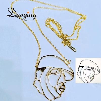 China Hip Hop Hip Hop Gold Silver Rose Gold Plated Stainless Steel Pendant Necklace For Friends Families Christmas Gift Custom Face Necklace for sale