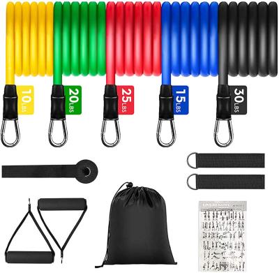 China Wholesale Yoga Exercise 100lbs Fitness Logo Latex 11pcs Custom Resistance Bands Set For Workout for sale