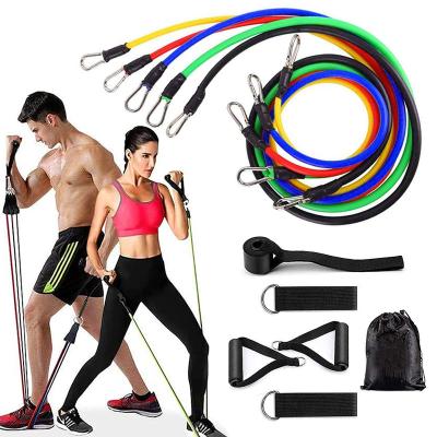 China Yoga Exercise 11 Pcs Workout Rubber Tube Band Elastic Loop Resistance Bands Sets For Fitness Gym Exercise Equipment Training Pull Rope for sale