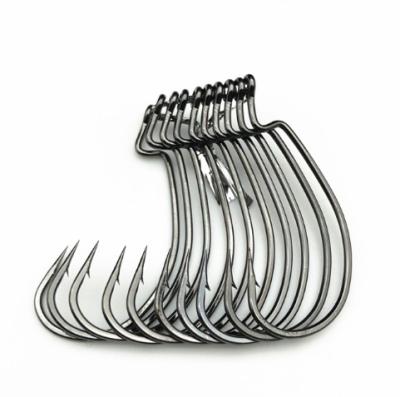 China 360 Degree Rotating Worm Hook Jig Wide Pointed Soft Crank Offset Hooks For Soft Fishing Lures Bass Barbed Fishhook for sale