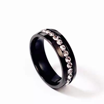 China High Quality Black Zircon Diamond Men And Women Pull Tungsten Carbide Rings for sale