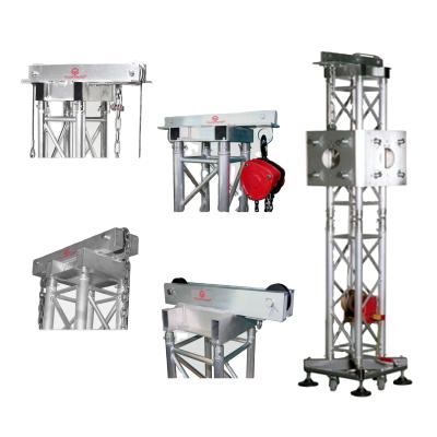 China The Stage Truss Assembly PLUSTRUSS Upper Truss Aluminum Display Stage Tower Lift Floor Support Truss Lifting System Parts for sale