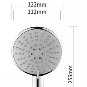 중국 욕실 5 스프레이 모드 비 손 샤워 머리 122*255mm 큰 표면 위생품 판매용