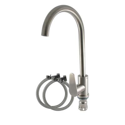 China 304 Stainless Steel Flexible Pull Out Down Kitchen Mixer Tap Modern Silver Sink Faucet for sale