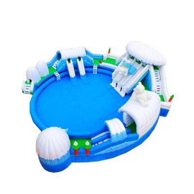 China Amazing Water Park Popular World Inflatable Ice Water Park With Slides And Swimming Pool For Sale for sale