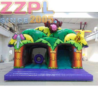 China PVC Inflatable Jungle Animal Kids Inflatable Bouncer Game and Combo Slide Combo Inflatable Animal Bouncer for sale