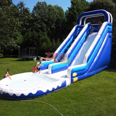 China PVC Outdoor Backyard Inflatable Water Slide With Pool Games Time Aqua Water Slide for sale