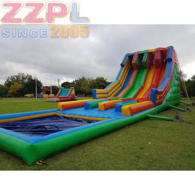 China Large Adults Rainbow Inflatable Water Slide With Pool Inflatable Water Slide Release RA8 for sale