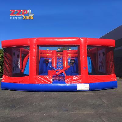 China Mega Inflatable Toy Sports Stadium Gladiator Combo Inflatable Joust And Basketball Games Inflatable Bounce House Combo for sale