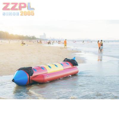 China Outdoor Playground PVC Banana Boat Inflatable Water Bike Pedal Floating Boat for sale