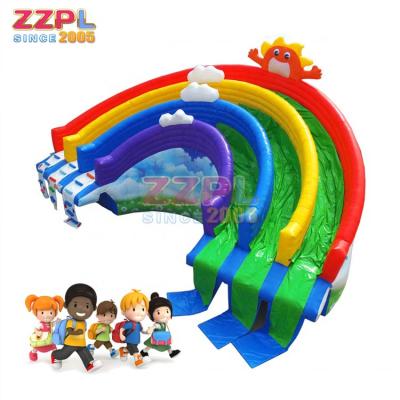 China PVC ZZPL commercial use giant sunrise water slide for pool /6 lanes inflatable water funpark for sale for sale