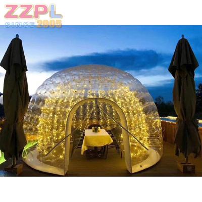 China Advertising Bubble Tent Double Layer Inflatable Transparent Spherical Garden Igloo Dome Tent for sale