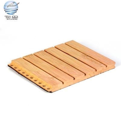 China Highly Efficient Sound Absorption Luxury Durable Bamboo Grooved Panel Wood Interior Acoustic Panel For Building en venta