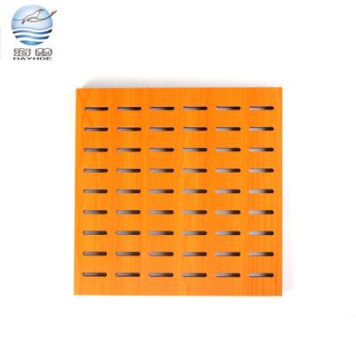 Китай Highly Effective Auditorium Design Sound Absorbing Sound Absorbing Fireproof Wooden Perforated Acoustic Panel продается