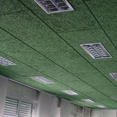 China Integrated Luxury Modern Indoor Ceilings Woodchip Sound Absorbing Ceiling Tiles Fiber Acoustic Panel for sale