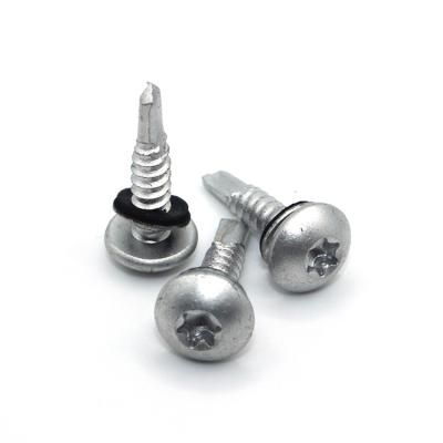 China Best Knob Quality DACROMET Carbon Steel Covering EPDM Gasket Screw Knob Head Self Drilling Torx Screw for sale